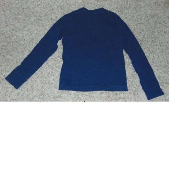 Boys Shirt Abercrombie Large Blue Long Sleeve V-Neck Tee Casual Supersoft - Picture 3 of 3